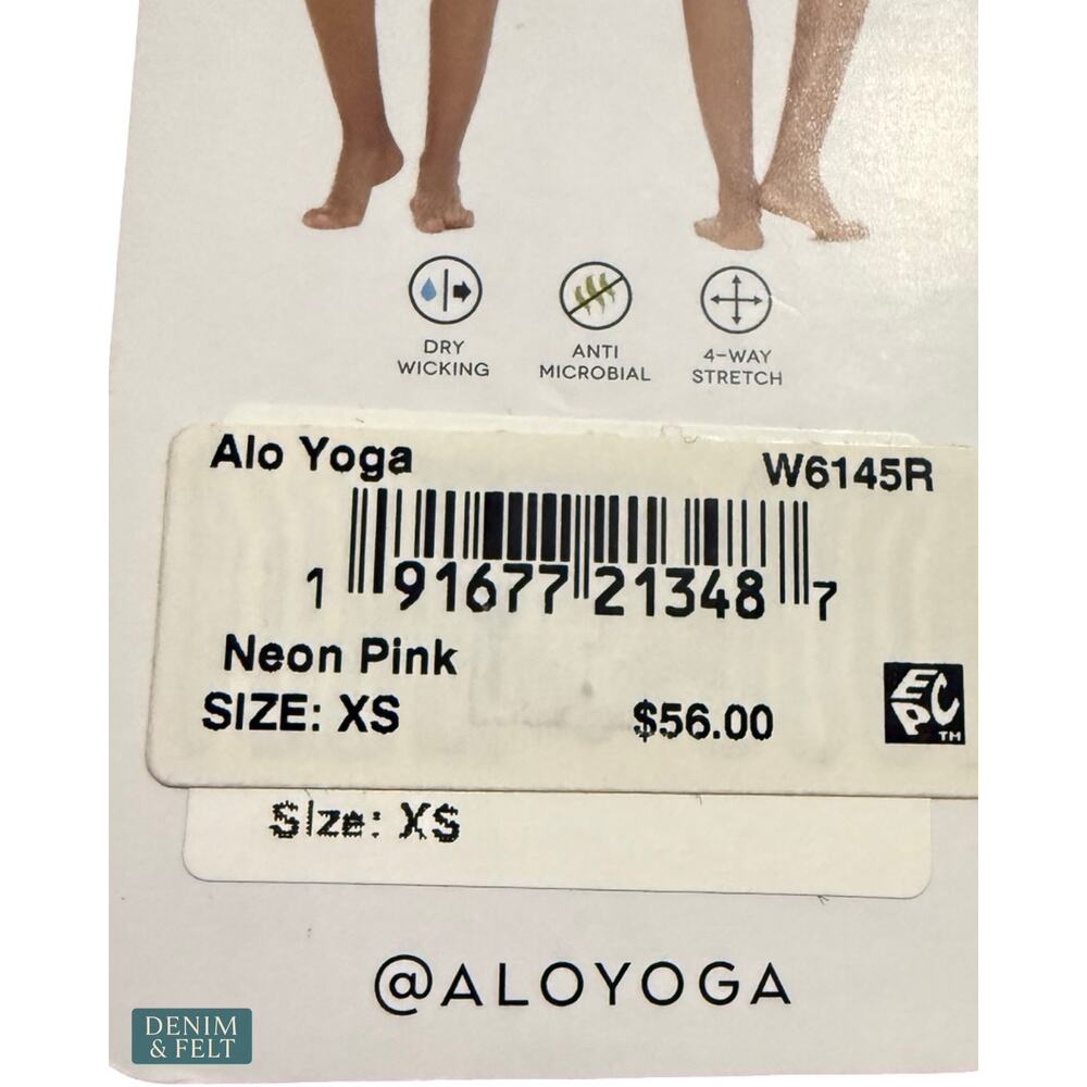 NEW Alo Yoga Airbrush High Waist Biker Shorts Neon Pink Sculpting Activewear XS - Picture 10 of 11
